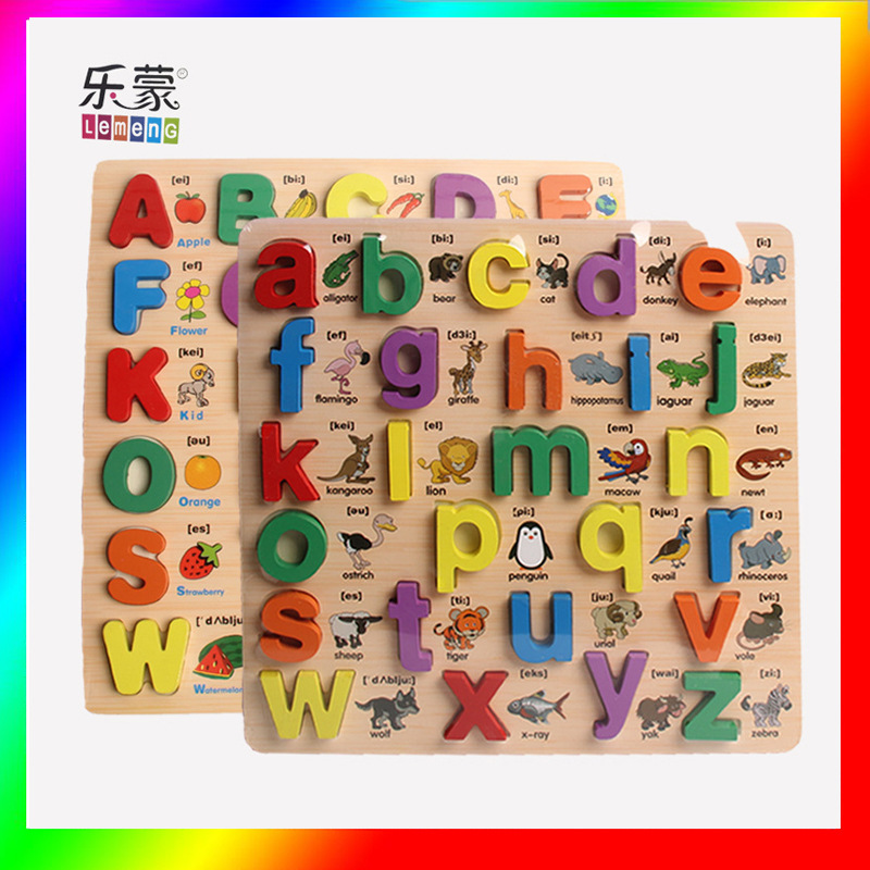 Children's digital mother number early education hand grasping board toy puzzle baby blocks 26 English letters children puzzle