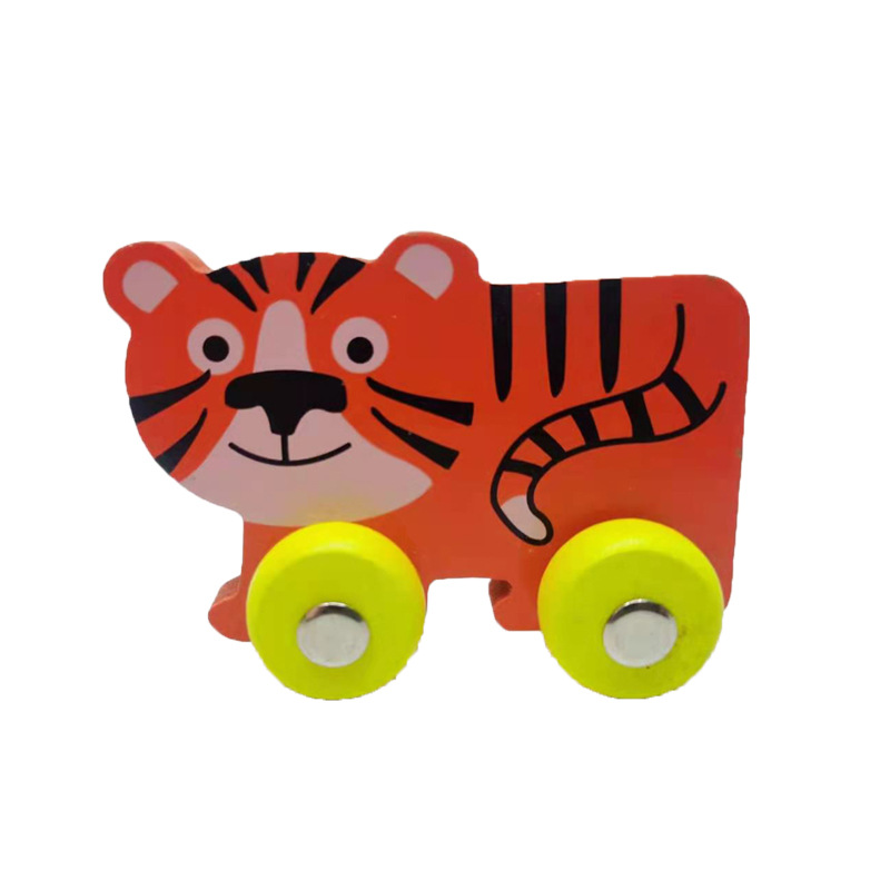Children's wooden car toy mini 0-4 years old boys and girls educational animal wooden diorama foreign trade wholesale Item Picture
