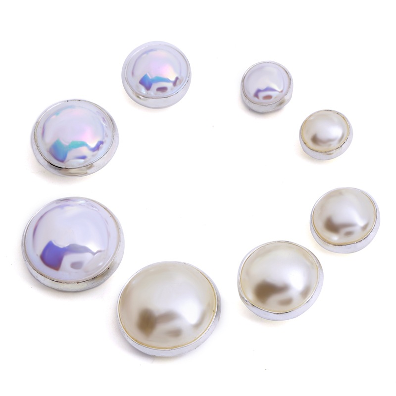 Cross-shaped hand-sewn ABS imitation pearl high-brightness pure white off-white flat-bottomed half-sided pearl clothing hand-sewn diy accessories undefined