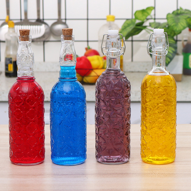 木质盖密封卡扣玻璃瓶 可乐瓶 奶茶 饮料瓶 啤酒瓶图