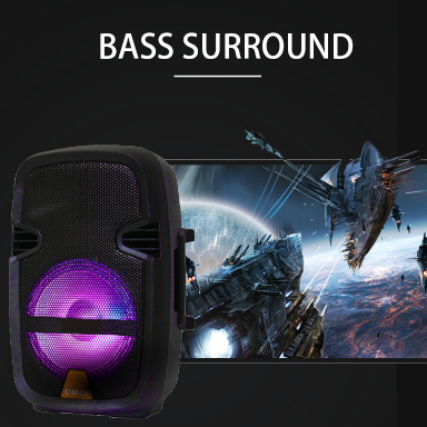 8-inch square dance speaker, outdoor karaoke mobile hand-held lever speaker, high-power subwoofer, singing and dancing, Bluetooth details Picture