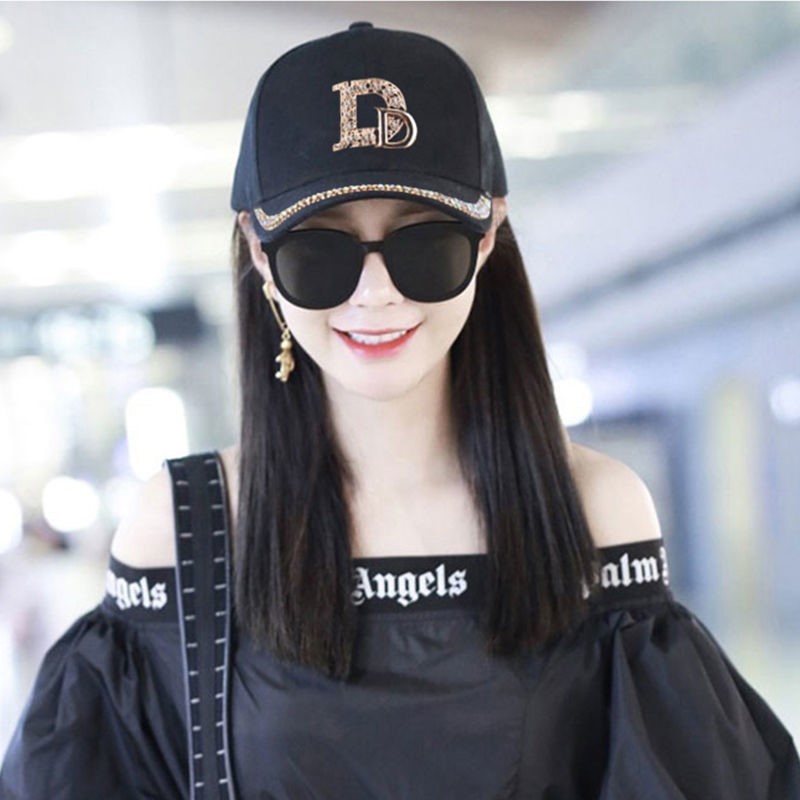 ins韩版百搭显脸小众网红潮牌棒球帽子女春夏带钻字母鸭舌帽白色产品图