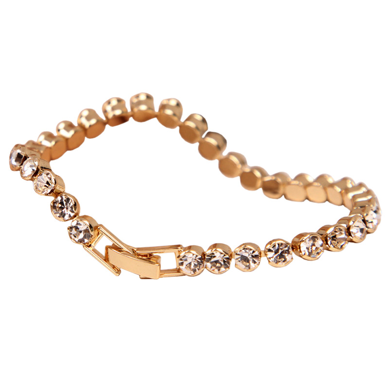 【3/4mm Bracelet for Women 】 Square-shaped claw chain fully set with rhinestones, handcrafted copper jewelry, clothing accessories in stock Item Picture