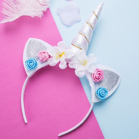 Factory direct supply of cross-border unicorn headbands, children's cartoon headbands, Halloween princess birthday party headwear wholesale undefined