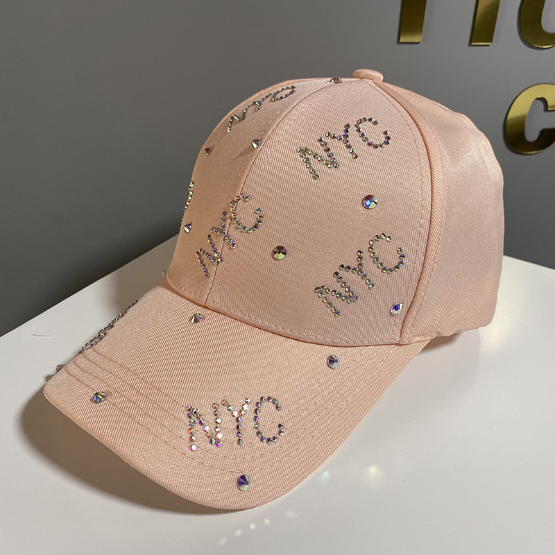 网红同款NYC水钻棒球帽女逛街时尚鸭舌帽旅游百搭防晒遮阳帽子男详情图7