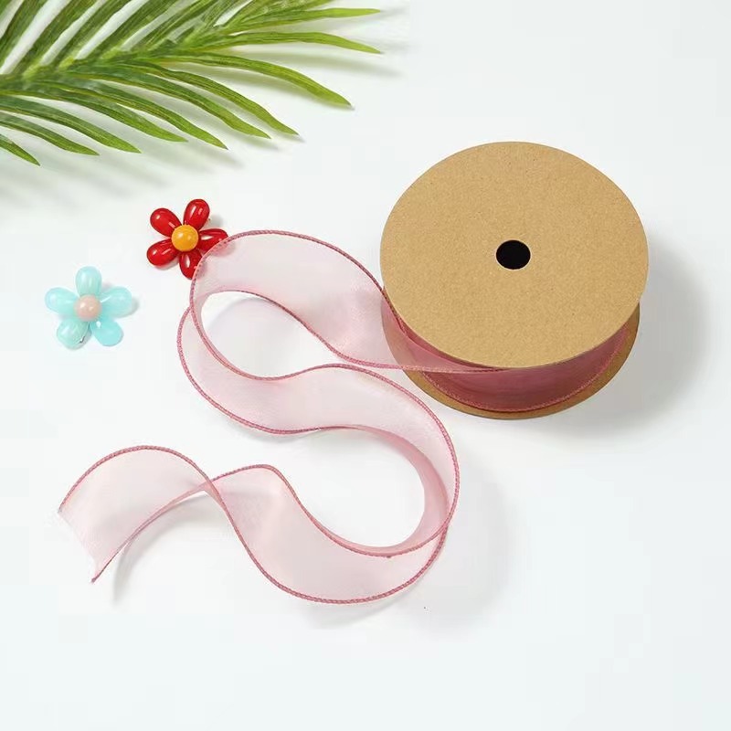 4cm雪纱婚礼彩带鱼尾纱 DIY韩版涤纶织带蝴蝶结丝带厂家直供详情图10