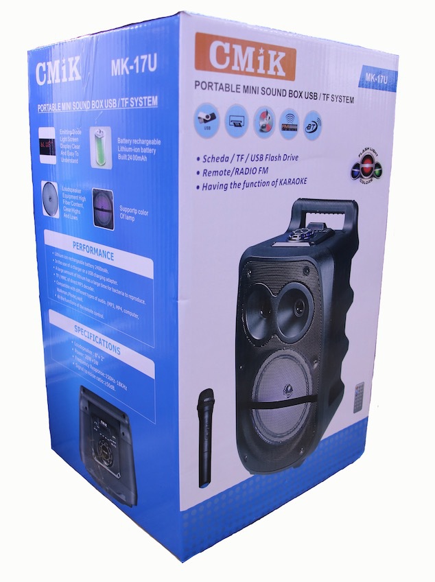 Cmik 8-inch square dance audio system, outdoor performance mobile trolley speaker, home karaoke, high power with wireless microphone Specification image