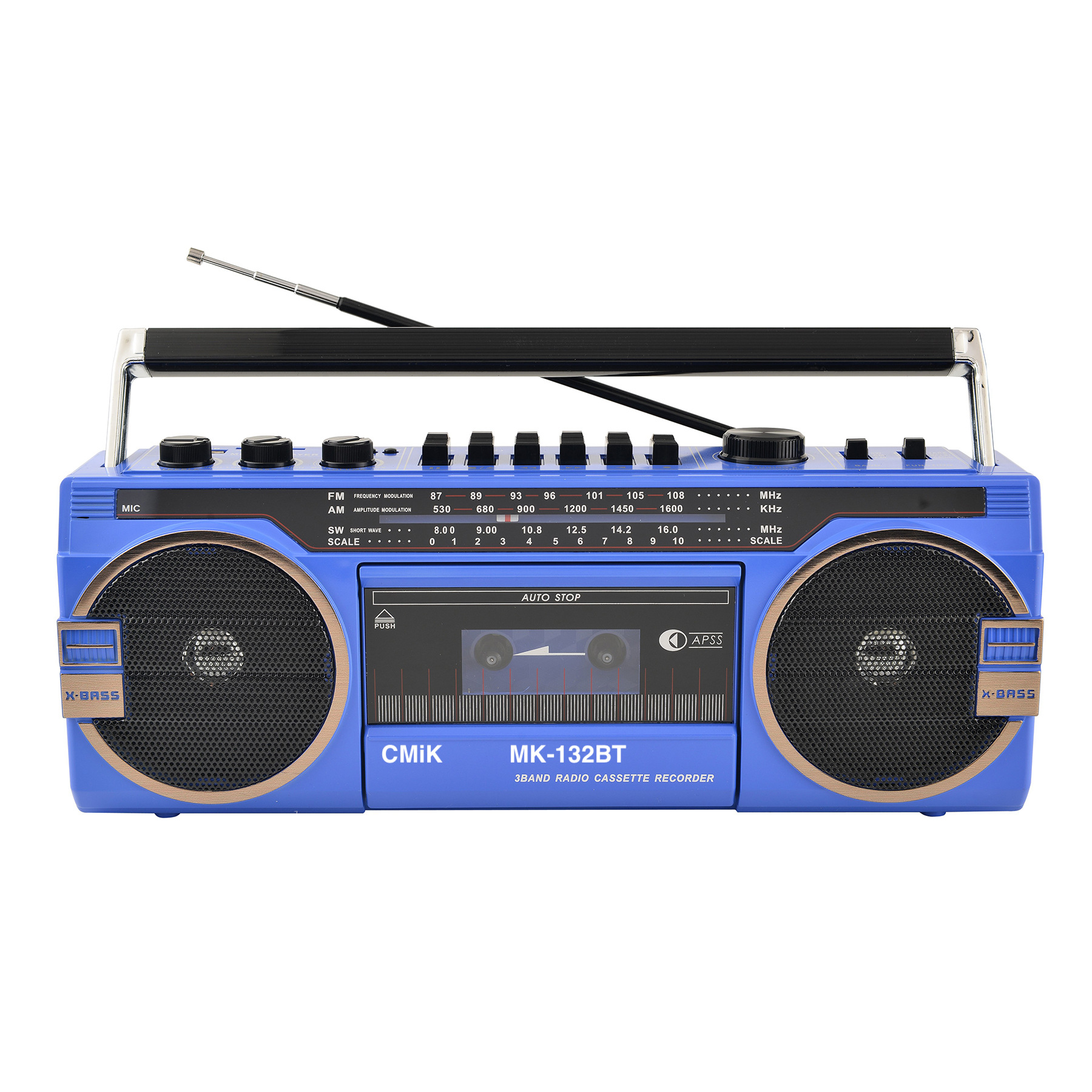 Tape drive, vintage tape radio, portable radio from the 1980s, cassette player, tape recorder 132bt