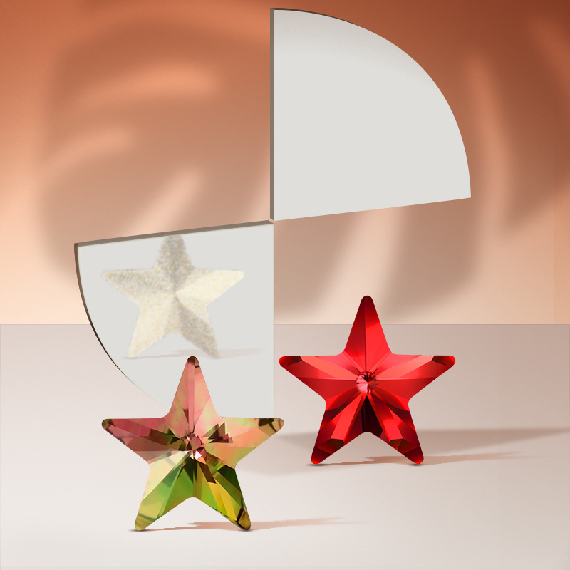 High-end pentagonal star diamond pointed-bottom irregular-shaped diamond nail polish diamond diy crystal glass jewelry accessories Star diamond iridescent color