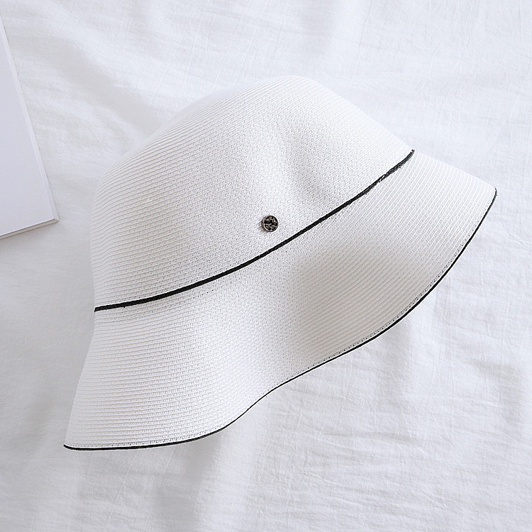 Japanese-style simple fisherman's hat, women's summer basin hat, foldable, elegant and casual, beach travel hat, sunshade hat, trendy undefined
