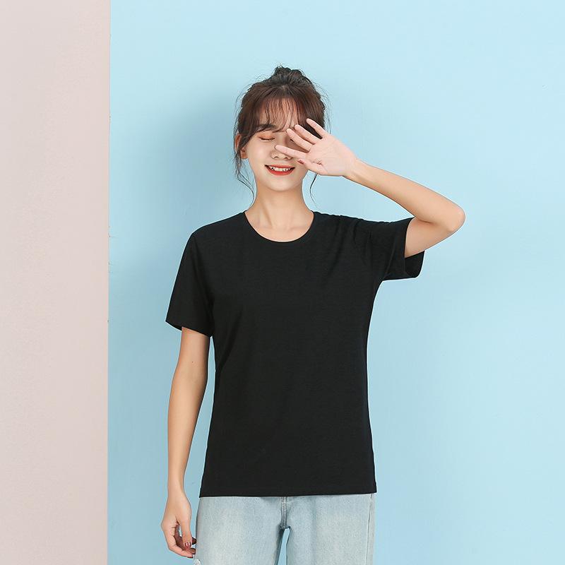 纯棉t恤定制印logo空白文化圆领短袖广告衫团体班服刺绣厂家批发细节图