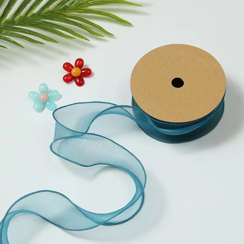 4cm雪纱婚礼彩带鱼尾纱 DIY韩版涤纶织带蝴蝶结丝带厂家直供详情图9