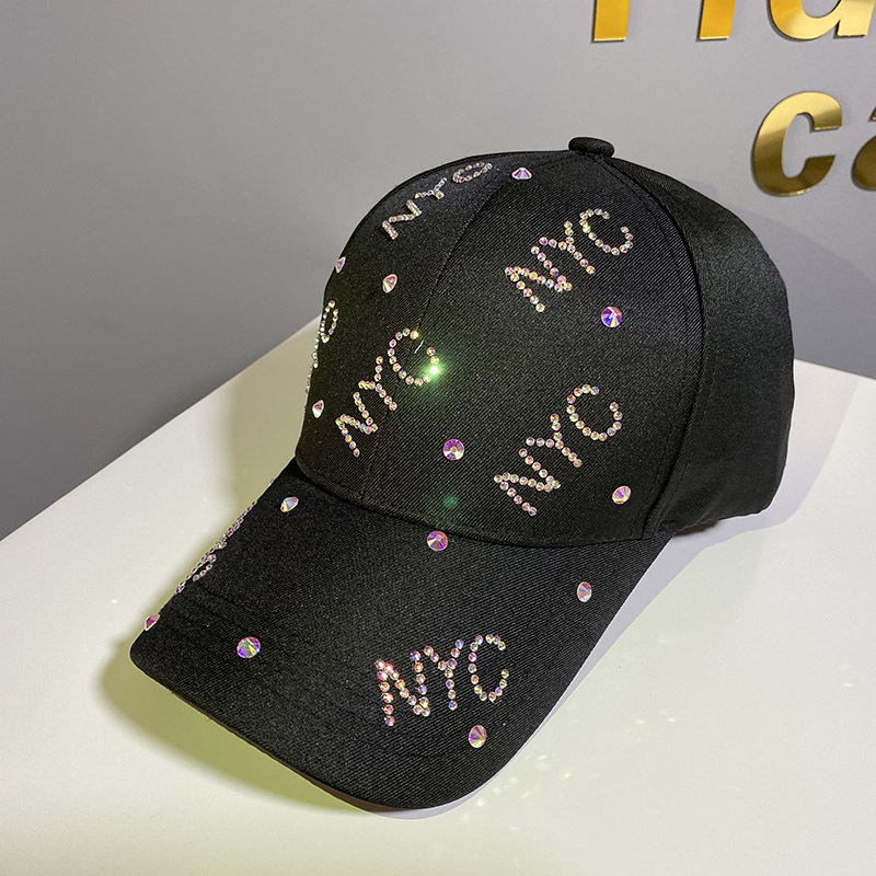 网红同款NYC水钻棒球帽女逛街时尚鸭舌帽旅游百搭防晒遮阳帽子男详情图13