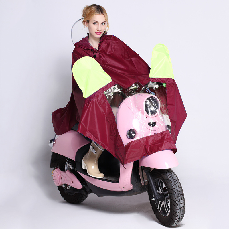 mefine Mingjia Adult Cycling Oxford Cloth Raincoat, non-disposable large brim outdoor cycling raincoat undefined