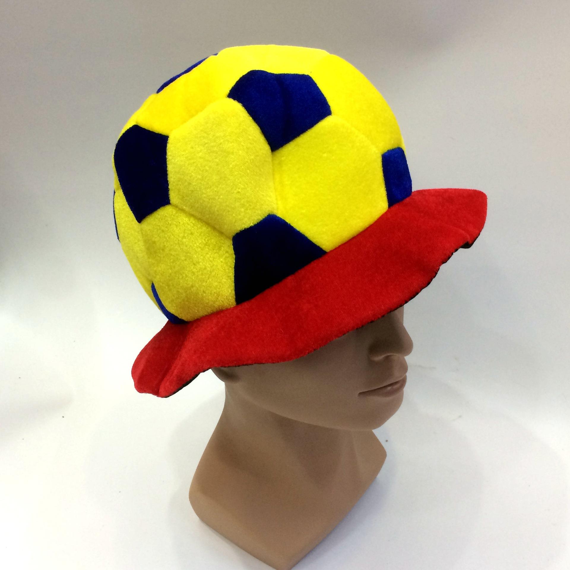 Custom-made Spanish red and yellow World Cup football hats for export details Picture