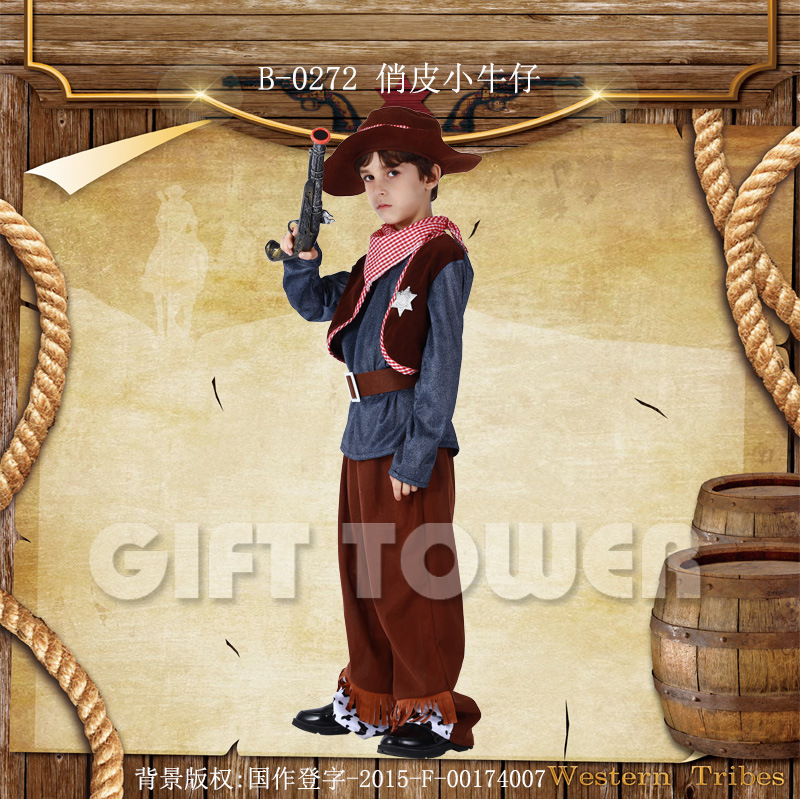 Hwan-woo's carnival costume, mascots, dance hero performance costume,B-0272 handsome little cowboy details Picture
