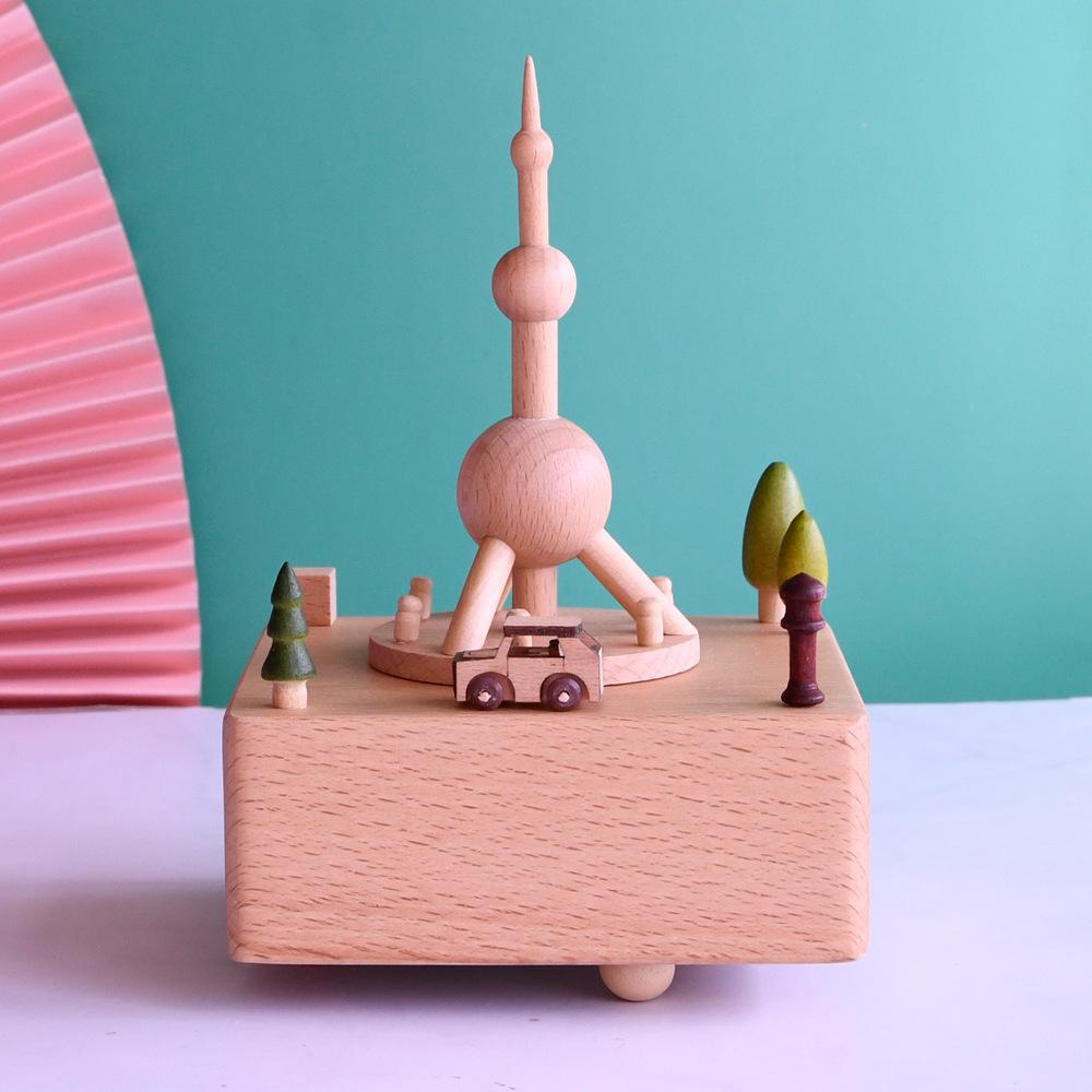 Shanghai Oriental Pearl Tower foreigners with hand gift tourism souvenirs home decoration music box to send gifts to foreigners