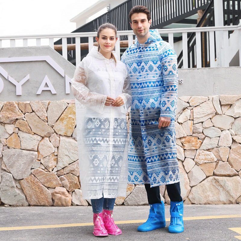 mefine Mingjia EVA Fashion Outdoor Travel Hiking Raincoat, personalized patterned printed non-disposable raincoat details Picture