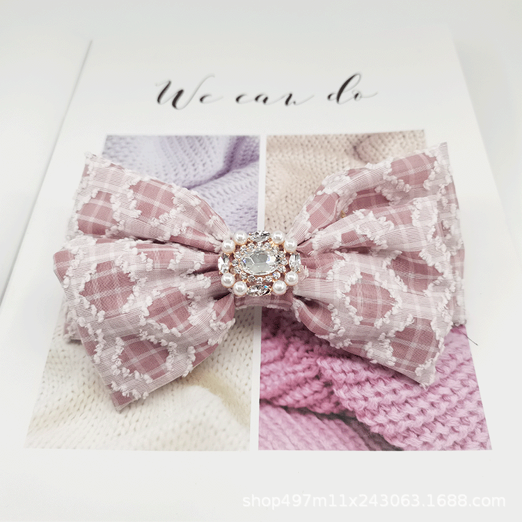 New Korean Diamond-Shaped Double Butterfly Hairpin Knot Pearl Accessories Fashion Temperament Hairpin Head Accessories Manufacturers Direct Supply Application Scenario