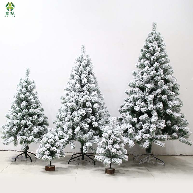 1.8m混合植绒跨境欧美商场装饰圣诞树厂家直供定制规格加密铁底座详情图1