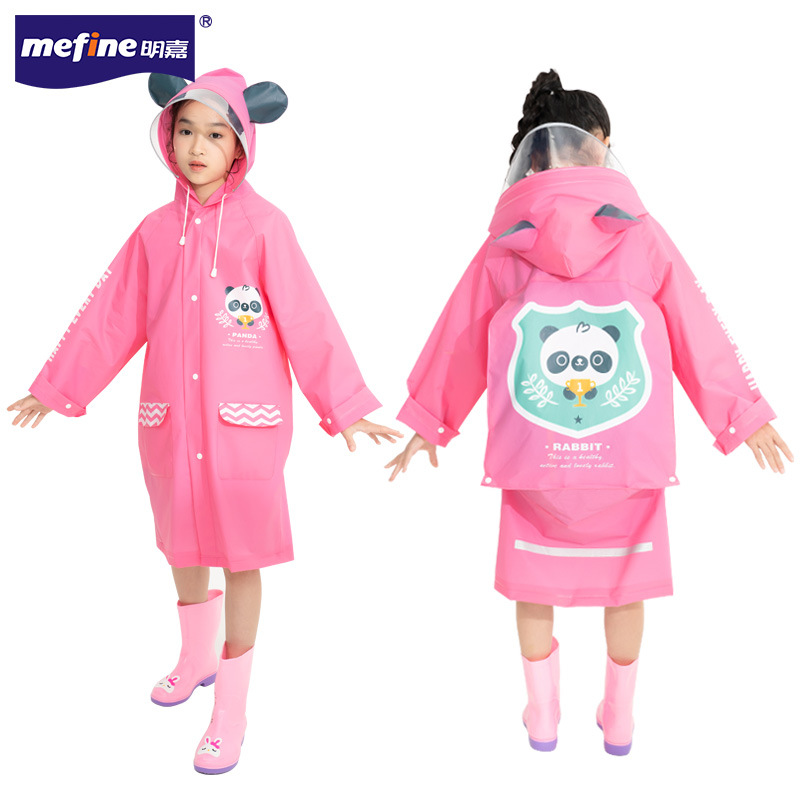 mefine Mingjia EVA Enlarged transparent brim cartoon children's raincoat, outdoor student boys' and girls' raincoat undefined