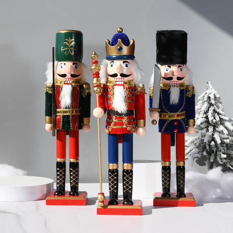 38CM creative home walnut soldier solid wood decoration business scenic gifts handicraft decoration can be customized