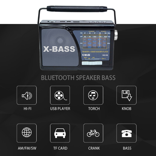 cmik factory direct sale multi-band card-inserting radio, multi-functional retro portable radio with light Item Picture