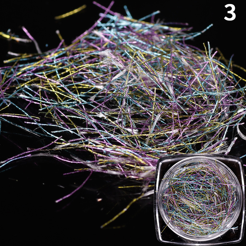指妃美甲饰品 12色纯色金银线 日系网状金丝线无背胶美甲线镭射线详情图14