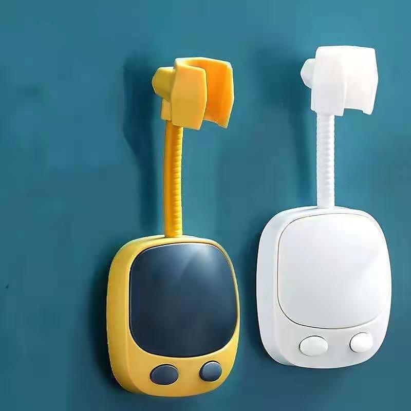 Showerhead bracket with hook, no need for drilling, adjustable adhesive, seamless showerhead base, showerhead bracket, bathroom fixed seat Application Scenario