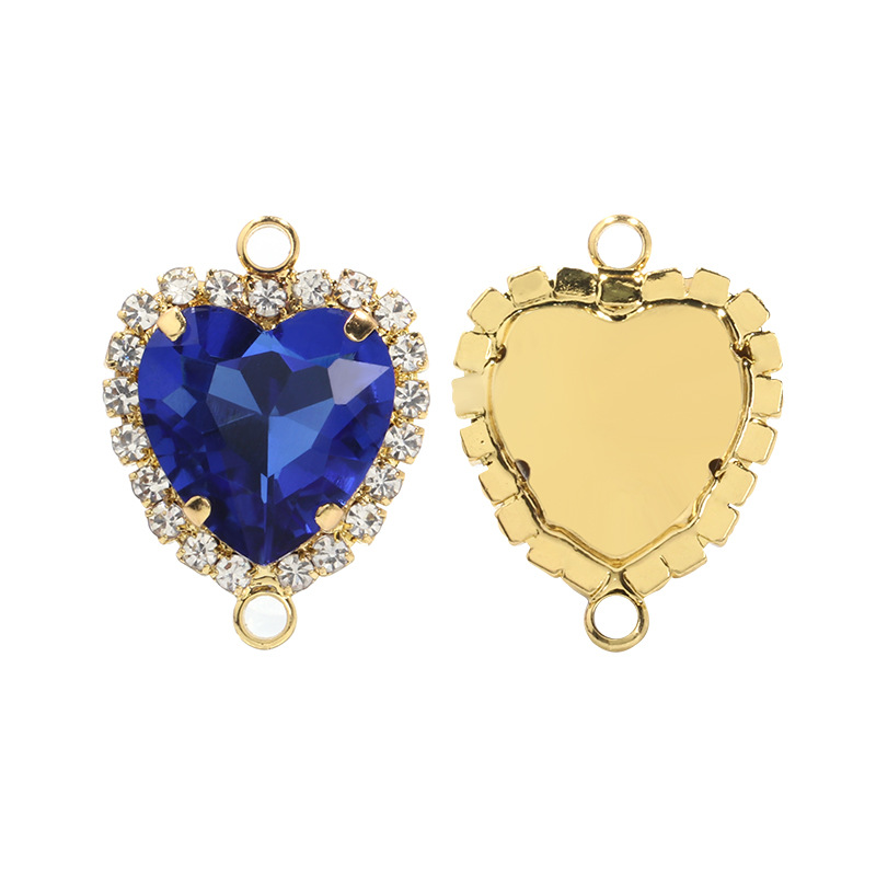 DIY heart-shaped double-ring double-hanging crystal buckle clothing accessories, edge trim diamond crystal hanging ring accessories Application Scenario