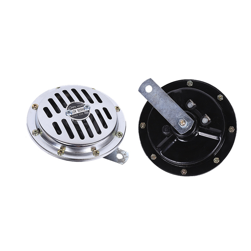 12V electroplated basket-type car horn, high-power with cover, high and low frequency car horn, factory direct sales and wholesale Item Picture