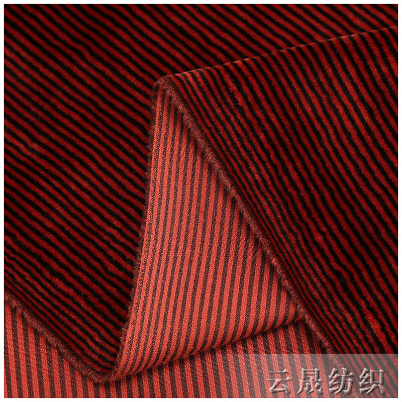Spring and summer faux linen pants fabric: cationic striped fabric, wear-resistant polyester plush fabric. Shirts can be customized as required Item Picture