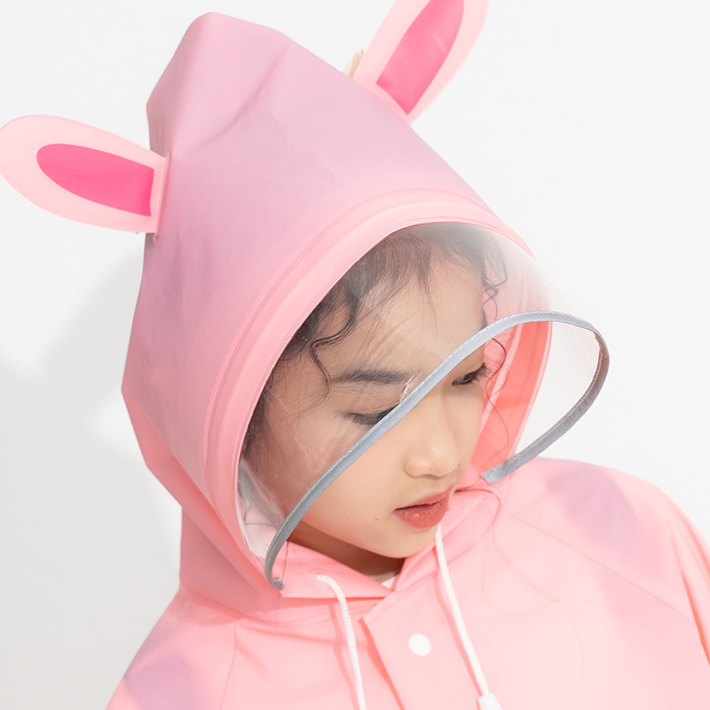 mefine Mingjia EVA Enlarged transparent brim cartoon children's raincoat, outdoor student boys' and girls' raincoat Specification image