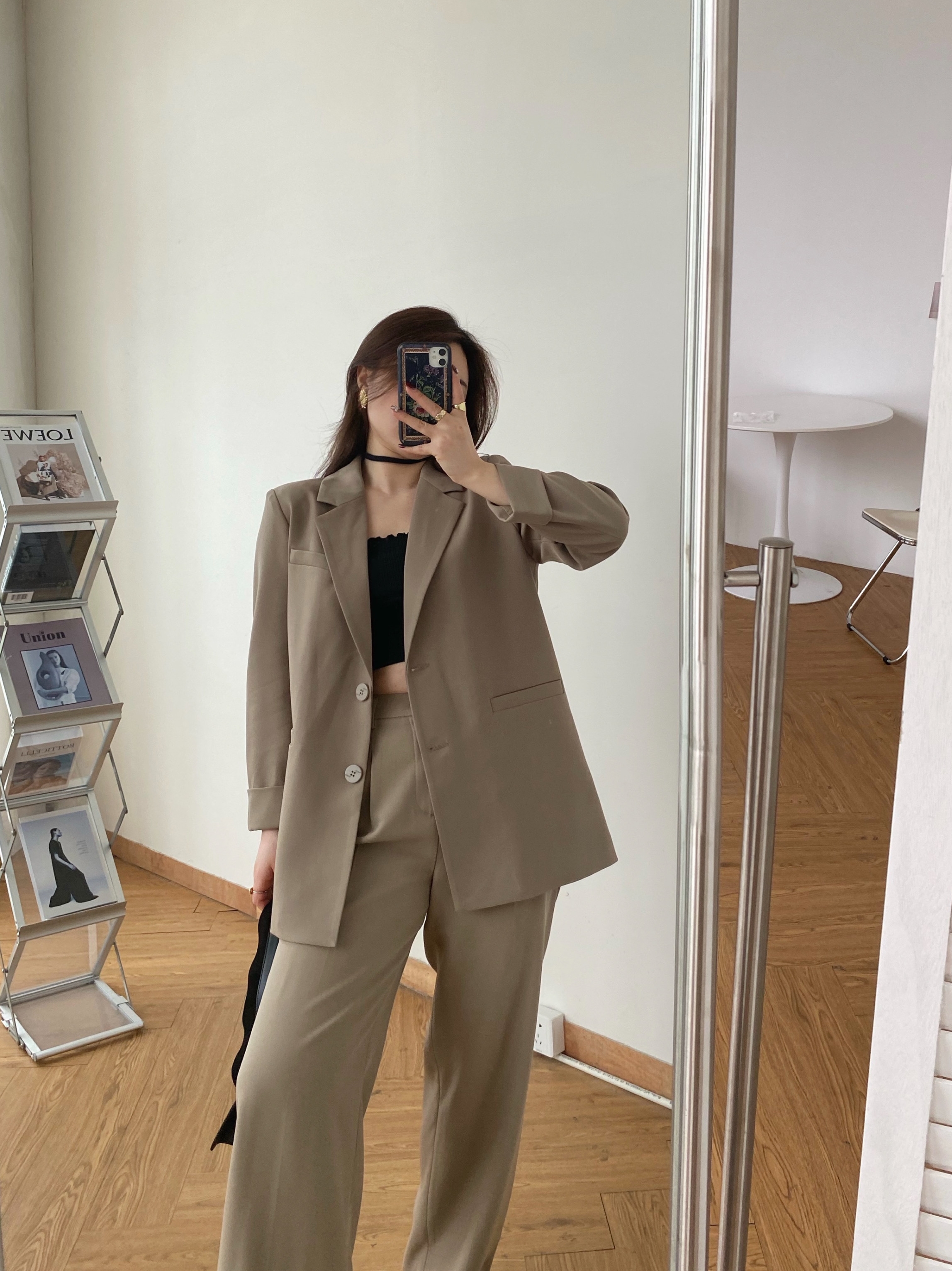 JML ginger and wheat grain three-color high-waisted wide-leg pants Versatile suit pants make girls look slimmer in spring