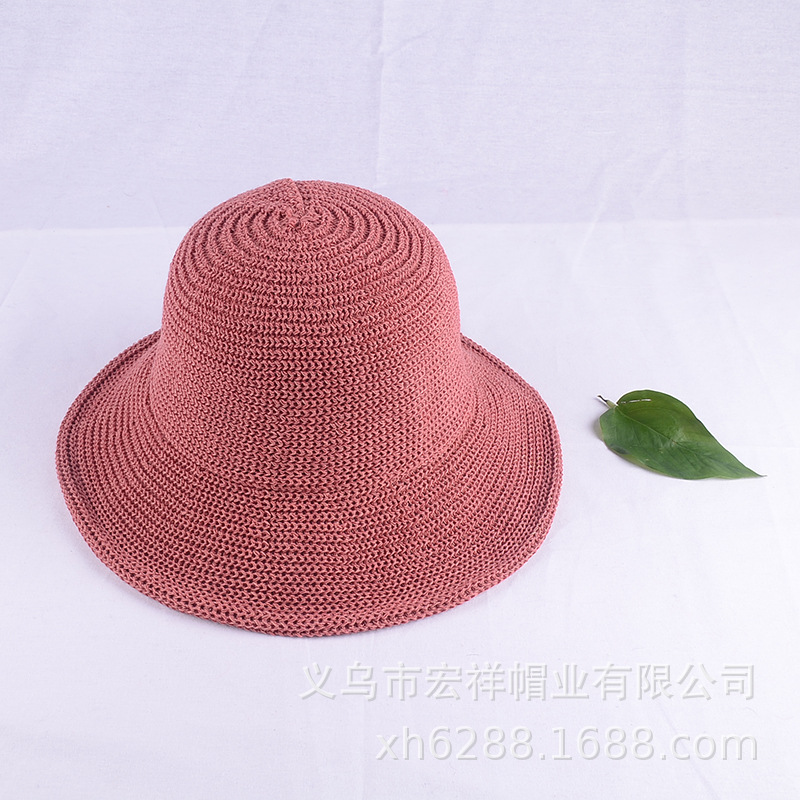 Ladies Summer Collapsible Milk Silk Large Eaves Basin Hat Sunshade Fisherman Hat Manufacturers Direct Sales Specification drawing
