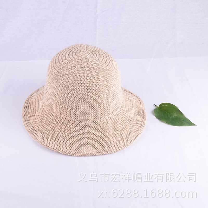 Ladies Summer Collapsible Milk Silk Large Eaves Basin Hat Sunshade Fisherman Hat Manufacturers Direct Sales details Picture