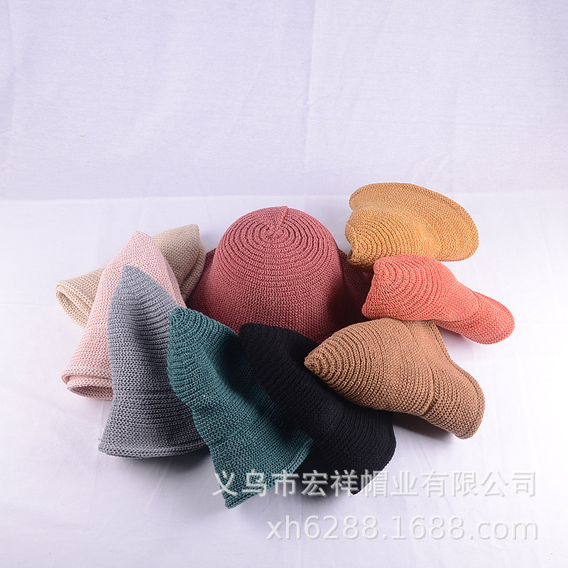 Ladies Summer Collapsible Milk Silk Large Eaves Basin Hat Sunshade Fisherman Hat Manufacturers Direct Sales