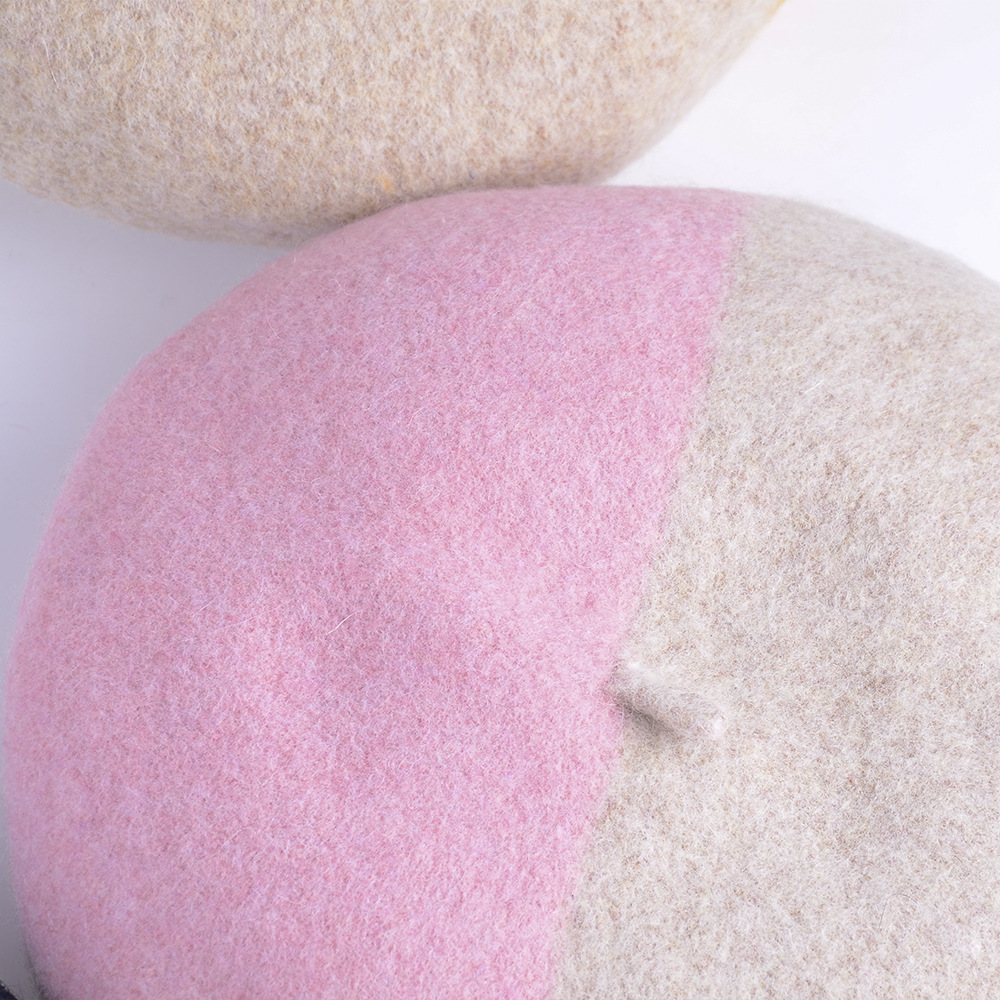 Mixed Color Wool Beret Lady Korean Wool Painter Hat Pumpkin Mushroom Japanese Hat Female Autumn And Winter Manufacturers Specification drawing