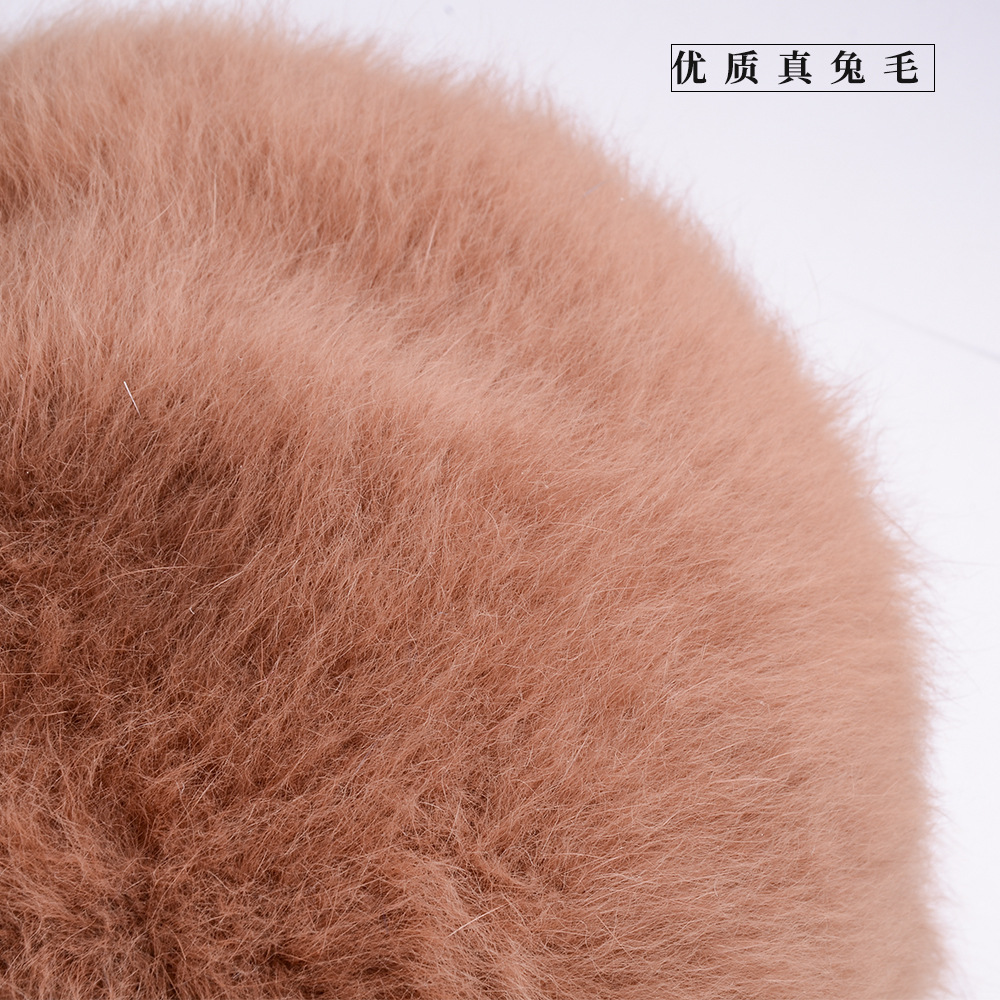 Kangaroo Angora Rabbit Hair Beret Cap Ins Hat Kangol Hyuna The Same Forward Hat Manufacturers Custom Specification drawing