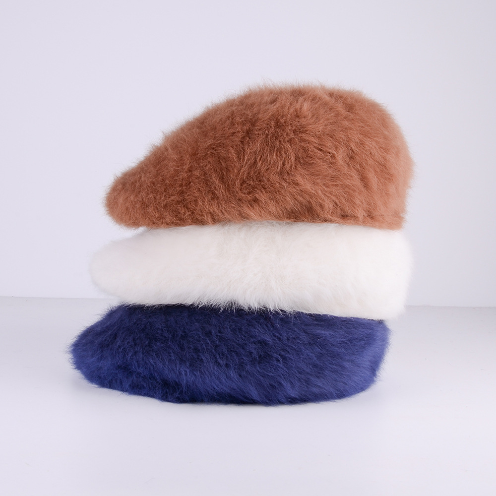Kangaroo Angora Rabbit Hair Beret Cap Ins Hat Kangol Hyuna The Same Forward Hat Manufacturers Custom