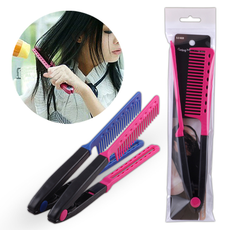 Hair Styling New V-Shaped Clip Design Curling Comb Dual Hair Comb Straightening Comb Specification drawing