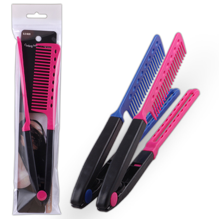 Hair Styling New V-Shaped Clip Design Curling Comb Dual Hair Comb Straightening Comb