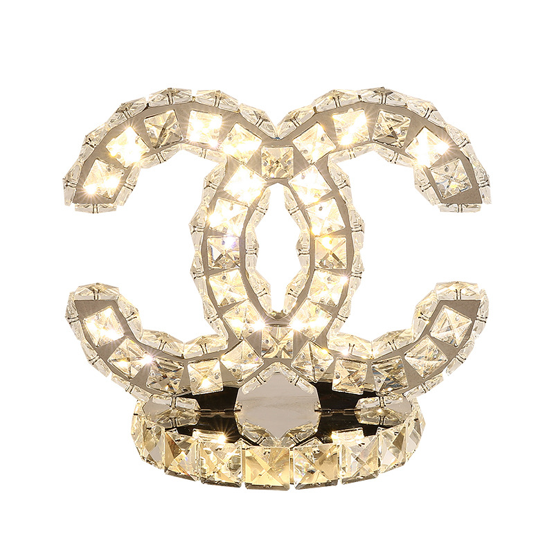 Crystal table lamp, Amazon Creative circle bedroom, hotel bedside remote control dimming and color adjustment decorative LED small table lamp Item Picture