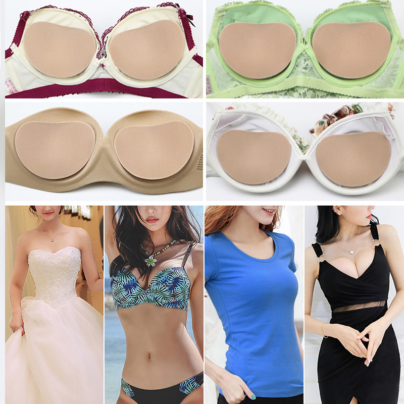 Breast Pad Spot Wholesale A Large Number Of Insert Women's Thickened Swimsuit Breast Patch Together The Inner Liner Bra Gasket Sponge On The Support Of Sports Underwear Breast Pad Factory Price Direct Sales Thickened Sponge Breast Pad Wholesale Specification drawing