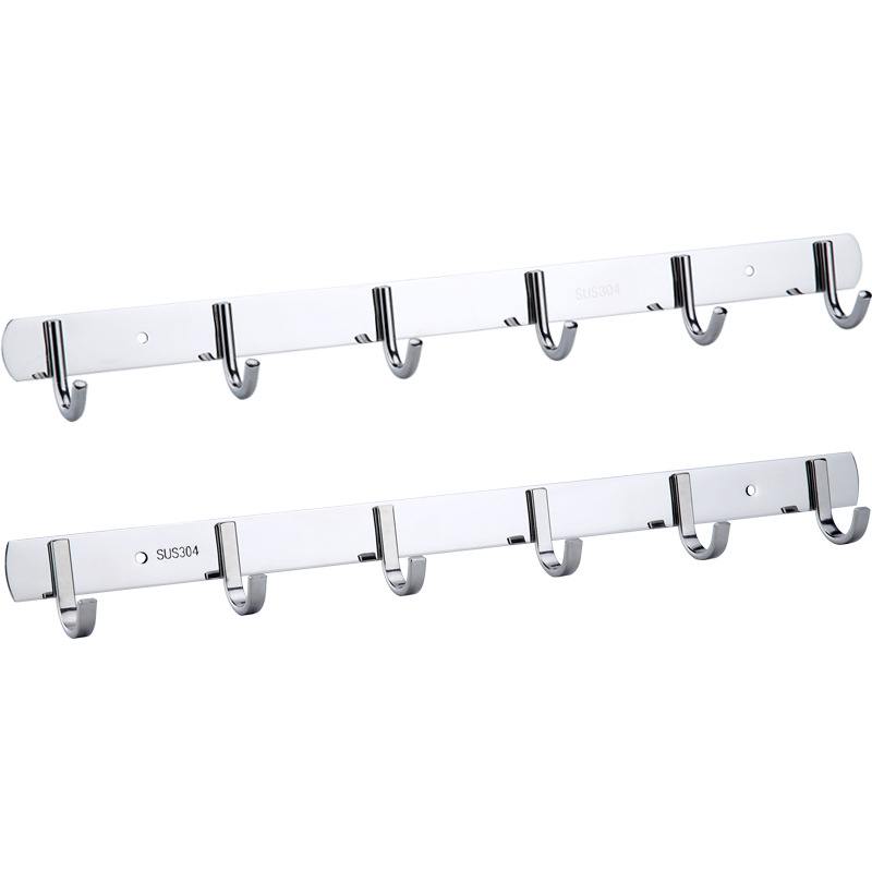 No-drilling 304 stainless steel coat hook, thickened hook, new type of row hook, door rear coat hook, bathroom and kitchen hanging accessories Item Picture