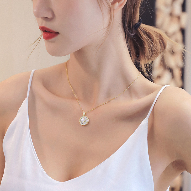 Original Design Twelve Constellation Necklace White Frimedary Pendant Collarbone Chain Jewelry Jewelry Europe And The United States Burst A Piece Of Hair details Picture