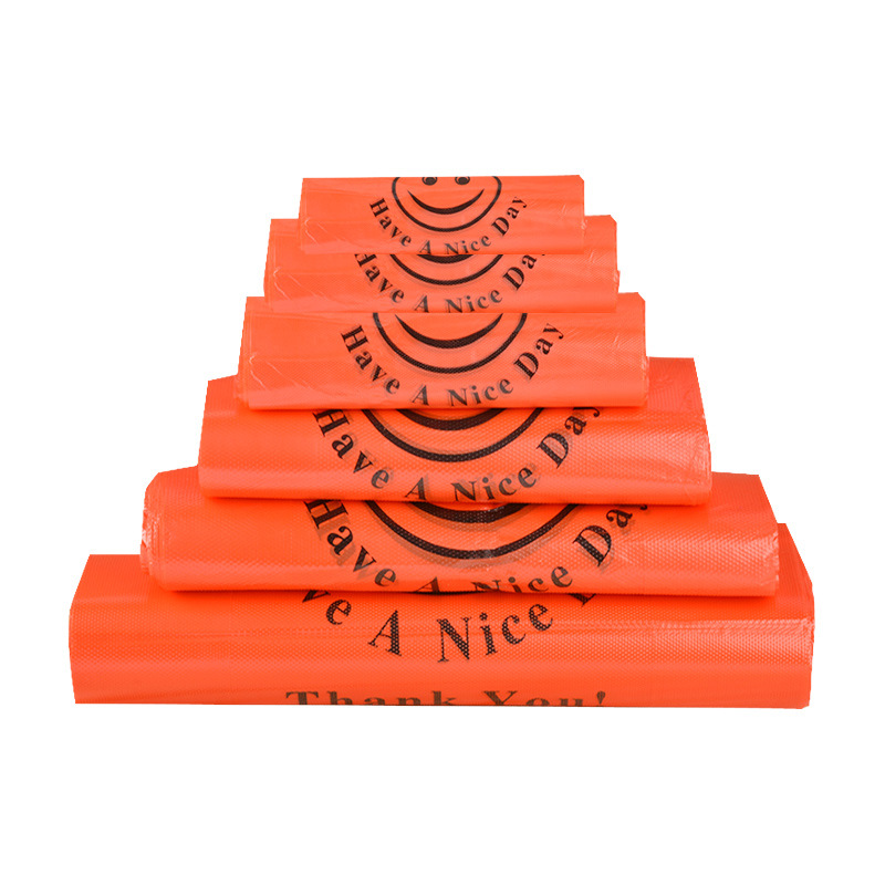 Transparent Smiley Plastic Bag Thickened Food Bag Shopping Bag Take-Out Bag Portable Bag Printing Logo Wholesale Item Picture