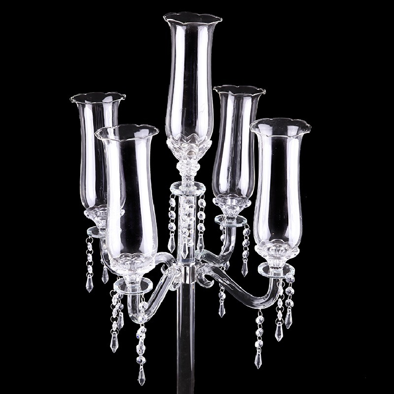 Wedding Crystal Candlestick Decoration Glass Candle Stand Multi-Wedding Crystal Decorative Candlestick Manufacturers Wholesale Supply Specification drawing