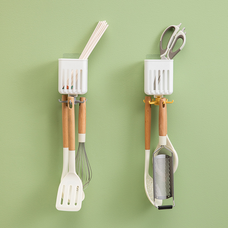 Rotating six-claw hook, four-claw hook, bathroom and kitchen storage hook without drilling, 360-degree rotating little person hook Item Picture