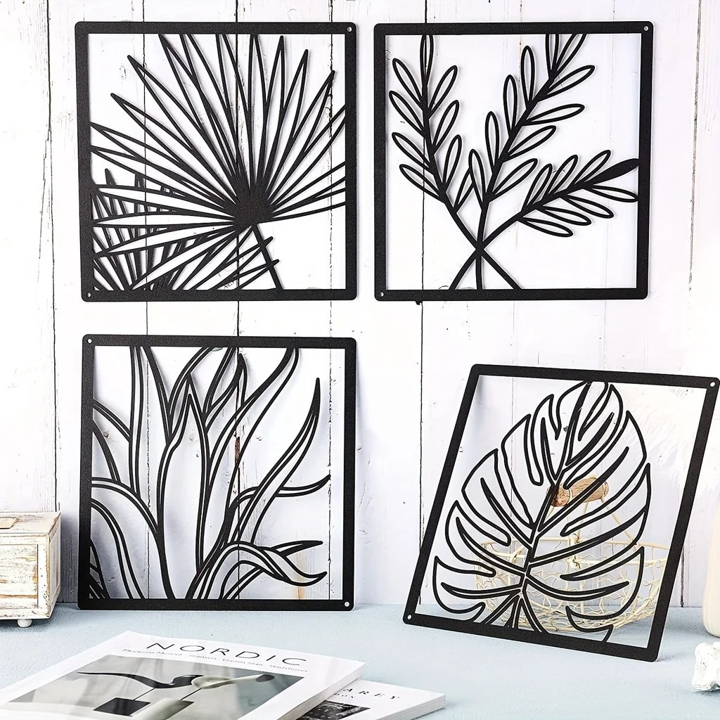 铁艺金属艺术金属热带植物铁艺壁挂装饰跨境爆款